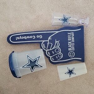 FREE W ANY PURCHASE!Dallas Cowboys Fan Set: Bucket, Plastic Glasses, Foam Finger